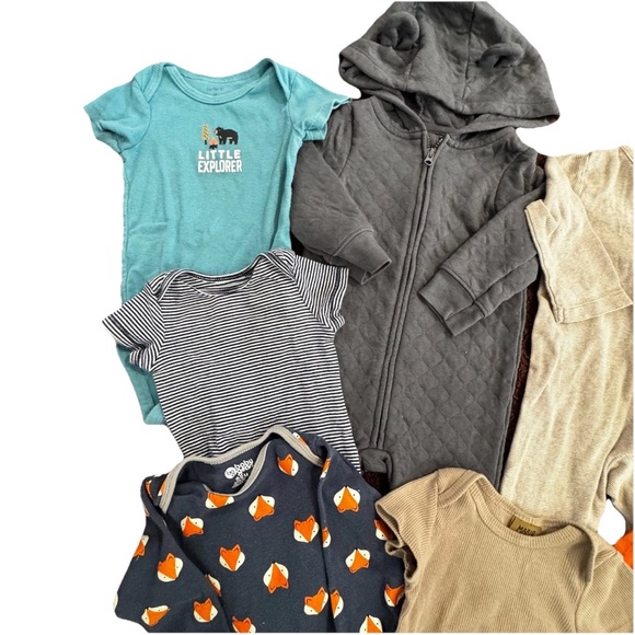 Baby Boys Bundle Of 9 Size 6-9 Mo John Deere Carters Bodysuits Footie Pajamas - Picture 2 of 4